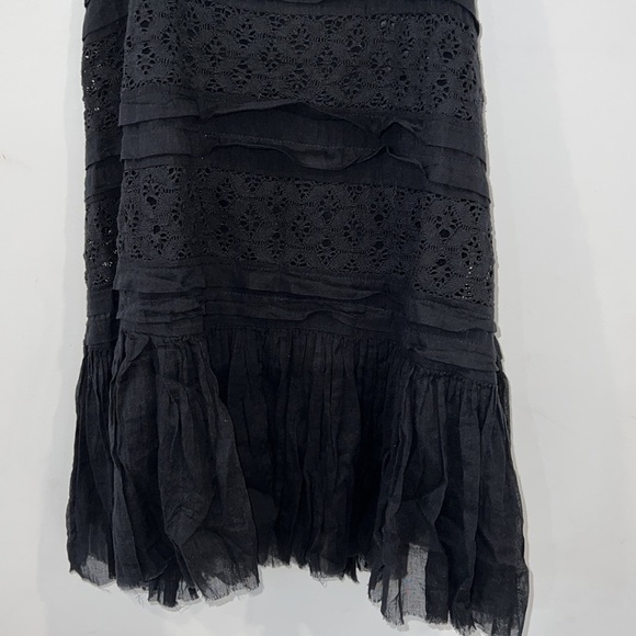 Free People Black Shailee slip mini dress with cami straps pleated hem sz Small - Picture 6 of 16